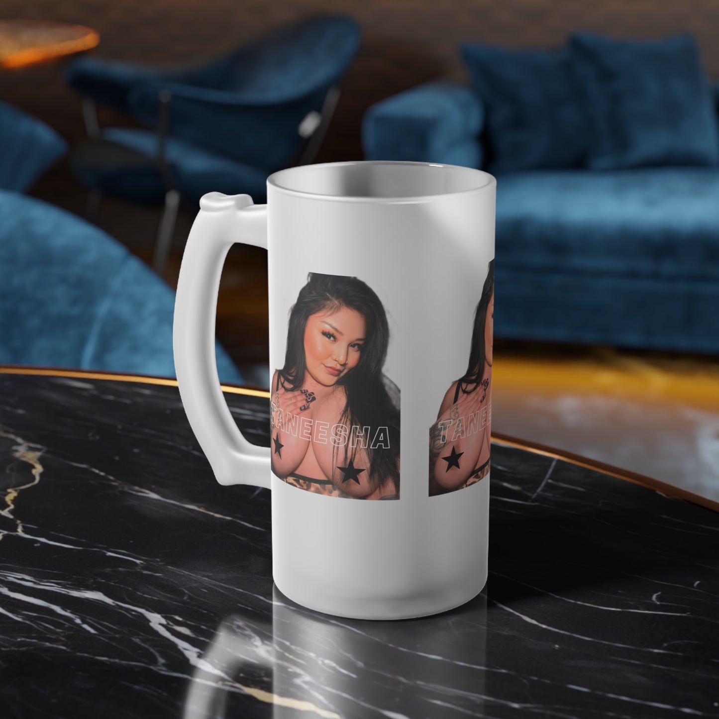 TANEESHA Frosted Glass Beer Mug