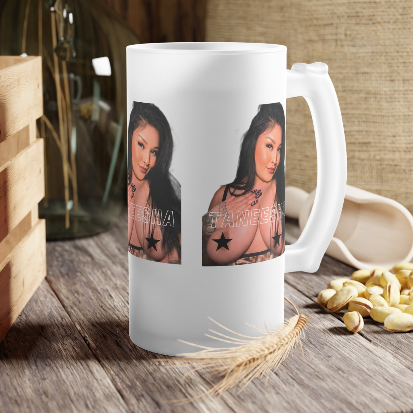 TANEESHA Frosted Glass Beer Mug