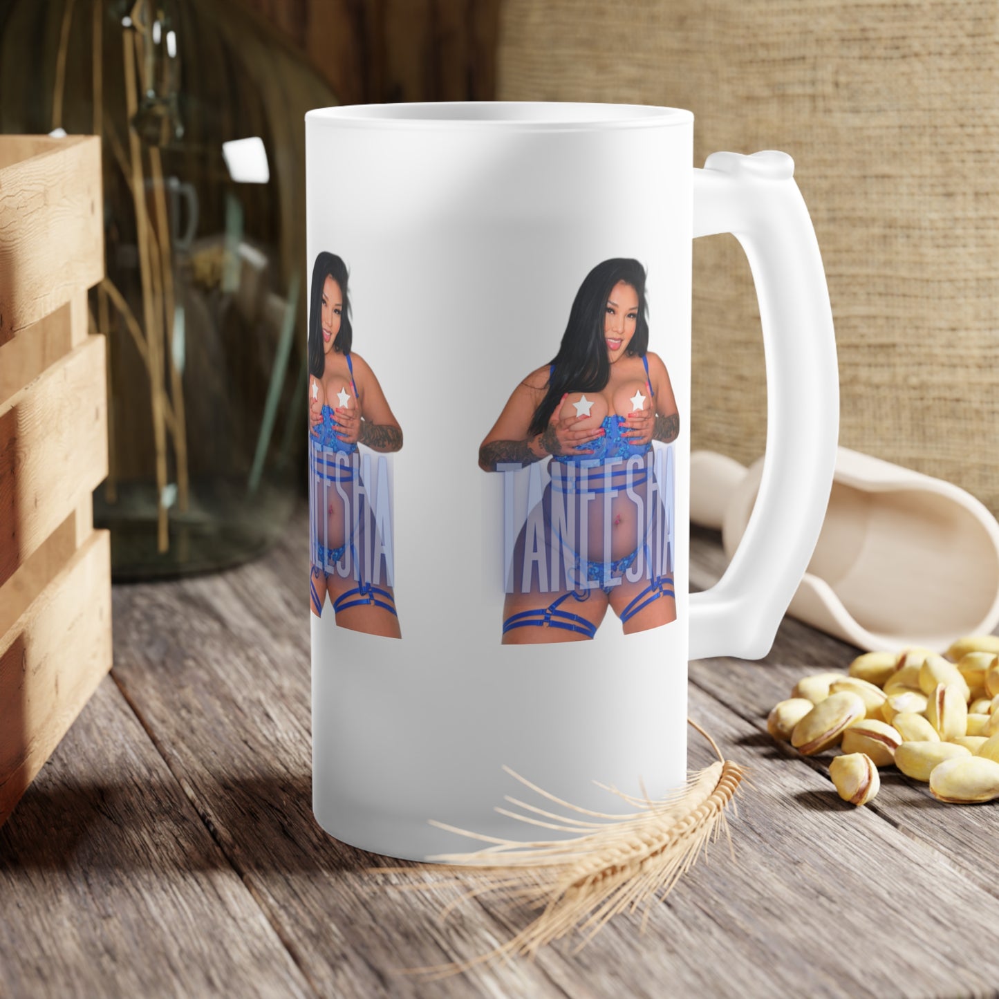 TANEESHA Frosted Glass Beer Mug